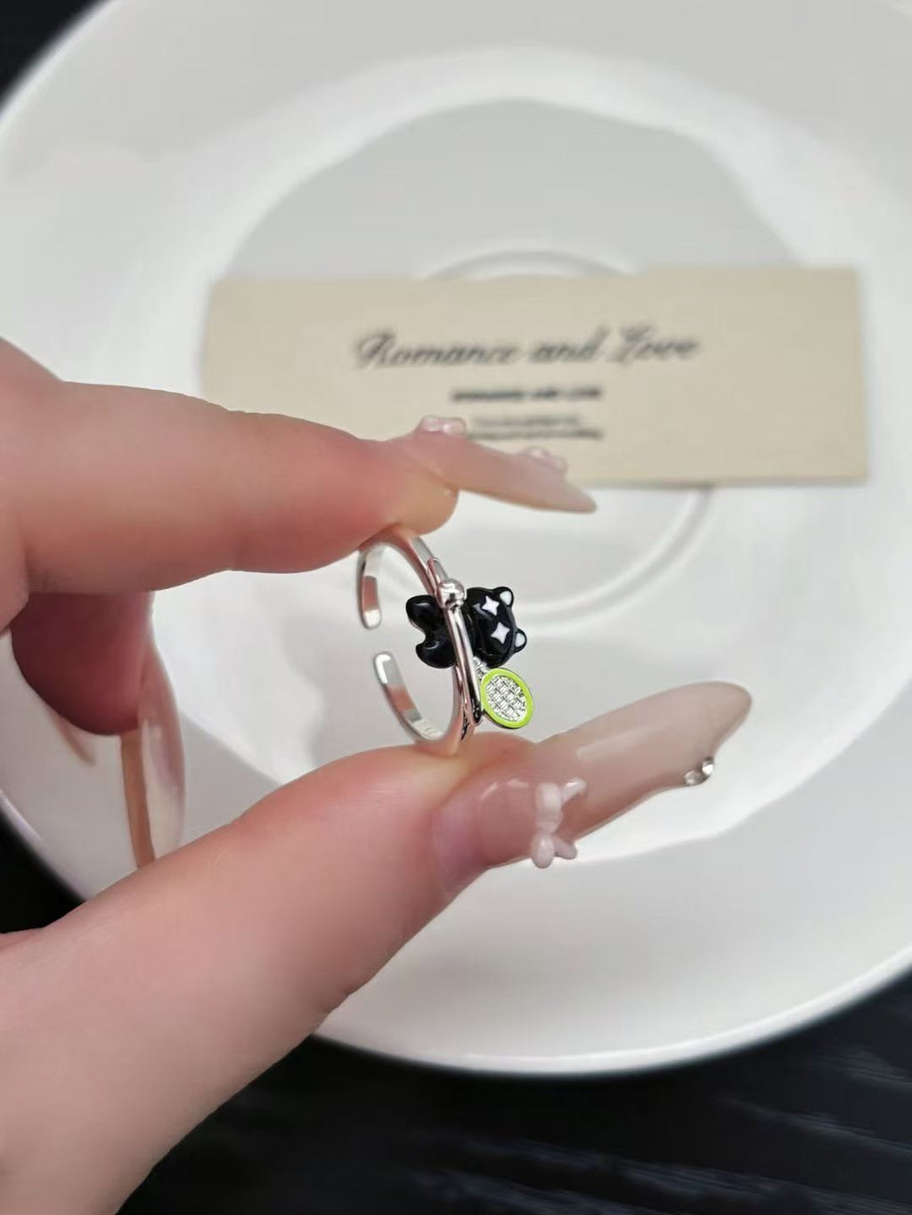 Handmade Adjustable Floral Open Ring