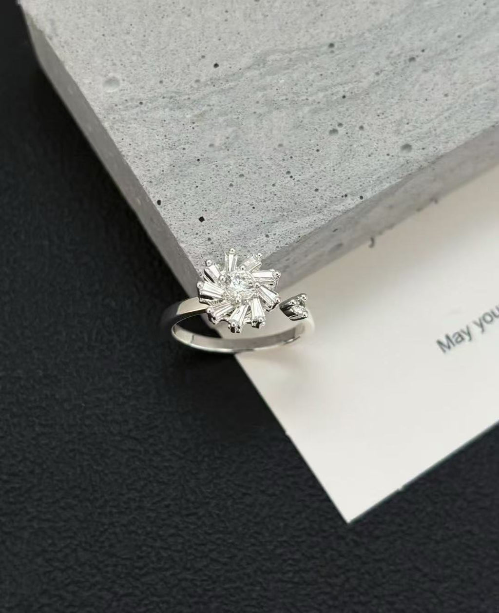 Handmade Adjustable Floral Open Ring