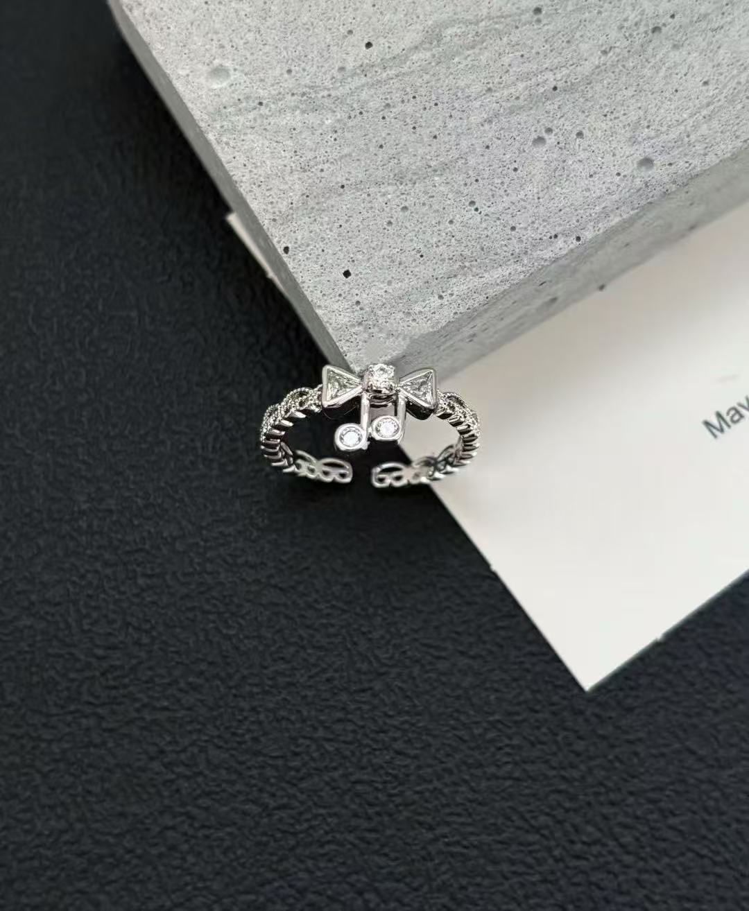 Handmade Adjustable Floral Open Ring