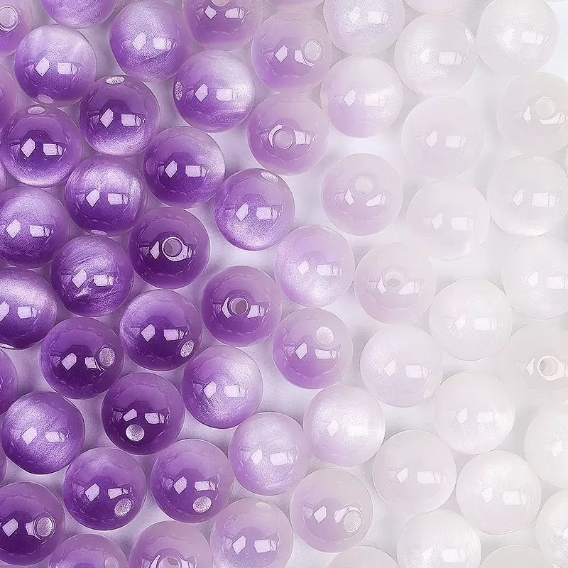 UV Color Changing Beads , Mixed Color Round Resin Beads for DIY Bracelet Necklace Jewelry Making