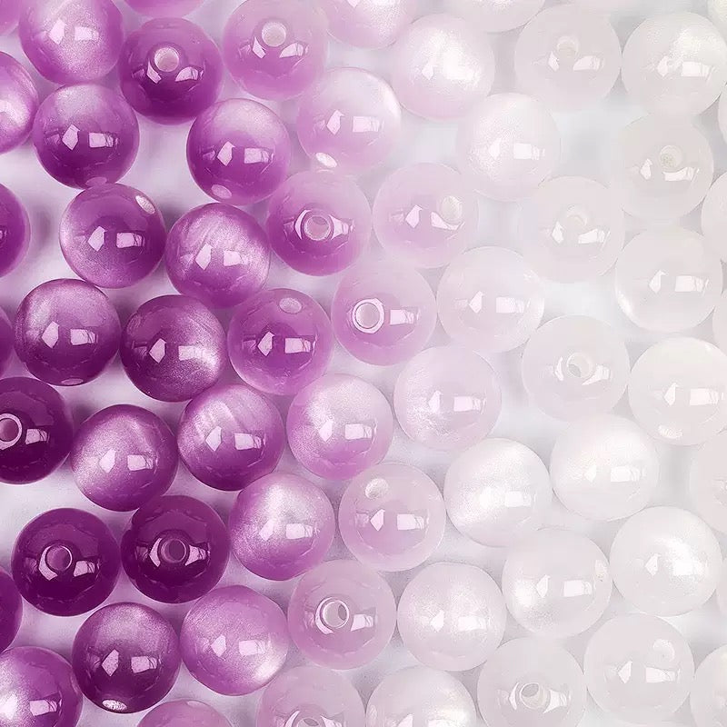 UV Color Changing Beads , Mixed Color Round Resin Beads for DIY Bracelet Necklace Jewelry Making