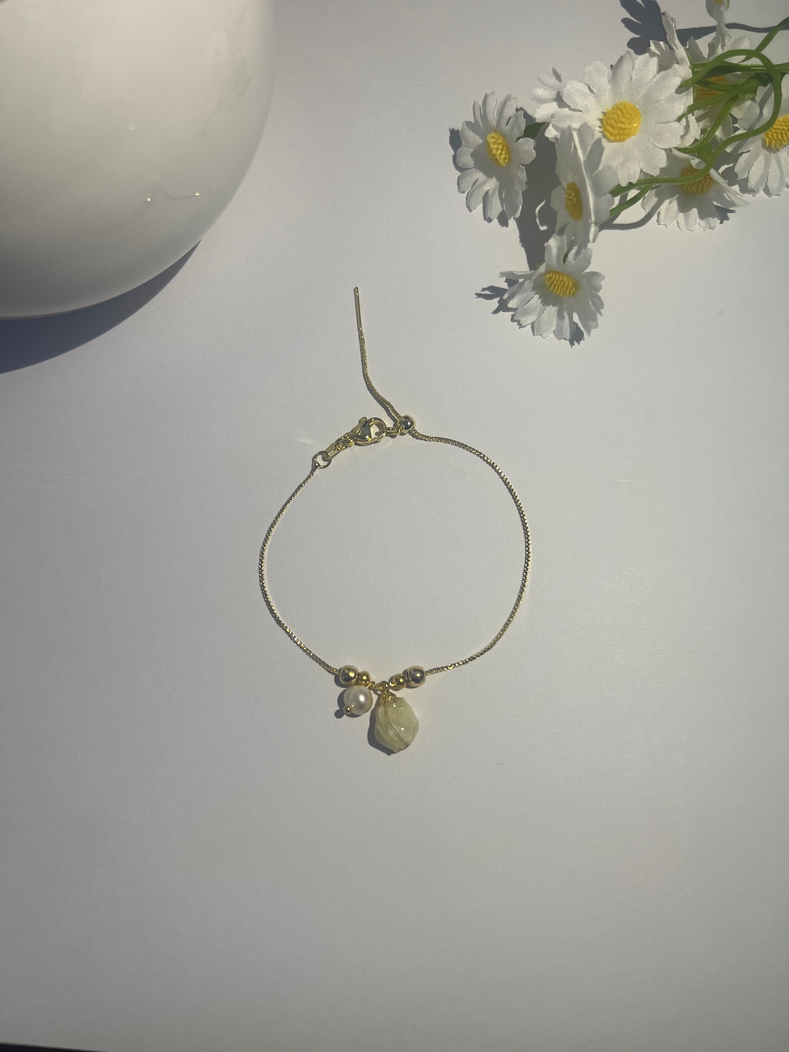 Floral Pearl Gold Chain Bracelet DIY Jewelry Accessories