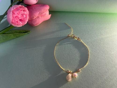 Floral Pearl Gold Chain Bracelet DIY Jewelry Accessories