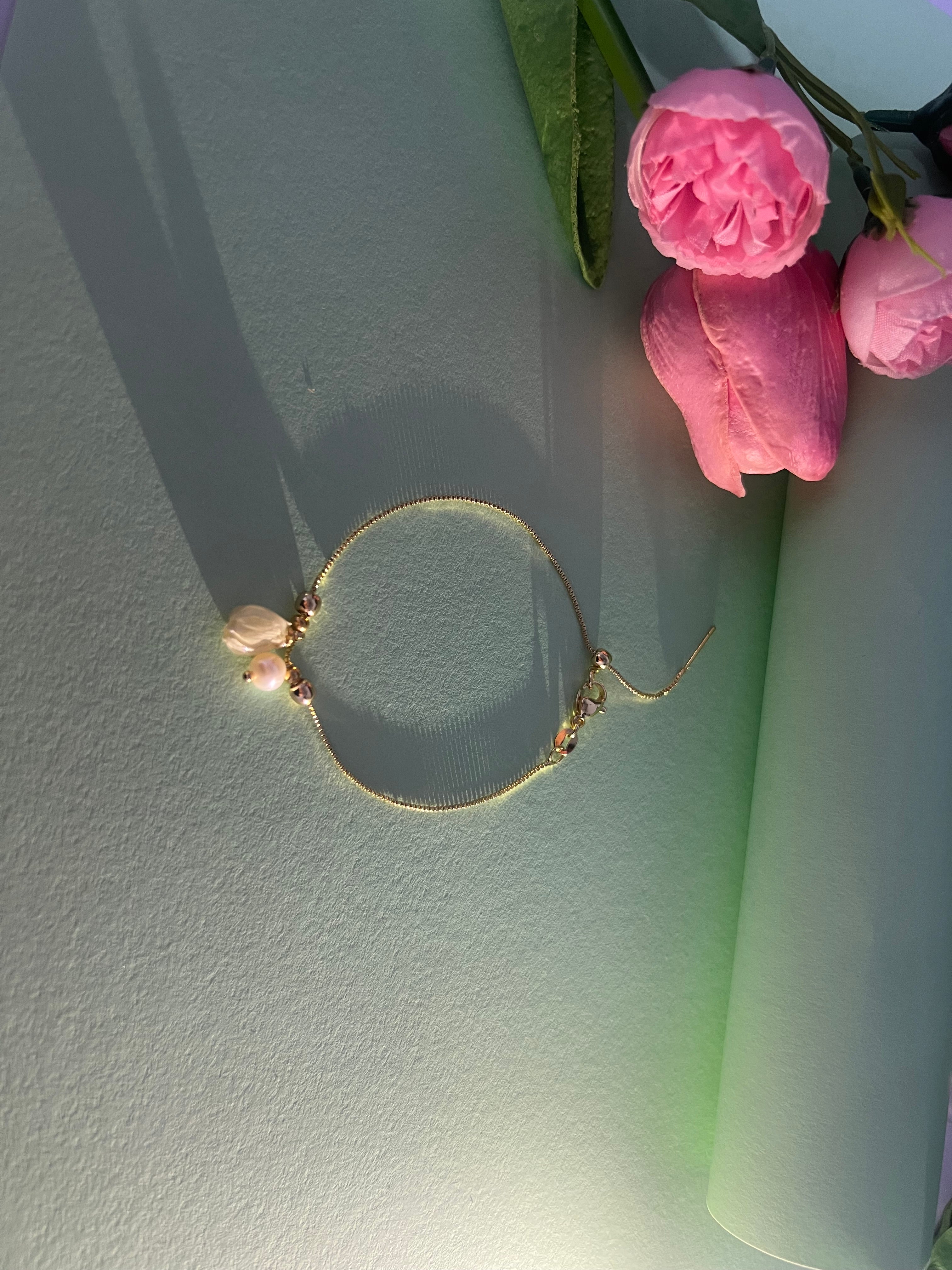 Floral Pearl Gold Chain Bracelet DIY Jewelry Accessories